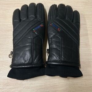 Saranac Mens Black Cowhide Leather Gloves Size Small